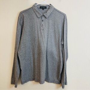 Robert Barakett Long Sleeve Polo Shirt Men Size XL Gray